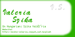 valeria szika business card
